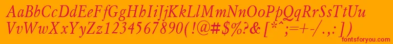 Myslnita Font – Red Fonts on Orange Background