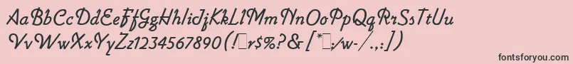 フォントLightninLetPlain.1.0 – ピンクの背景に黒い文字