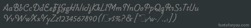 フォントLightninLetPlain.1.0 – 黒い背景に灰色の文字