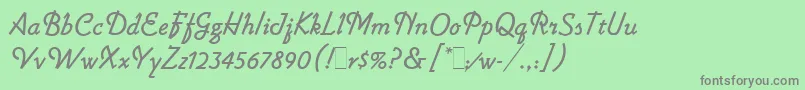 フォントLightninLetPlain.1.0 – 緑の背景に灰色の文字