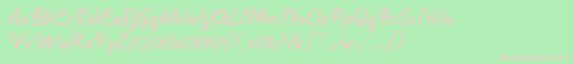 LightninLetPlain.1.0 Font – Pink Fonts on Green Background