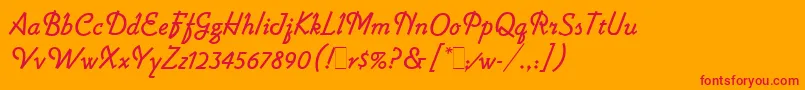 LightninLetPlain.1.0 Font – Red Fonts on Orange Background