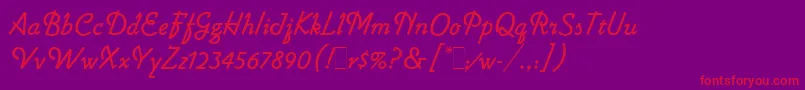 フォントLightninLetPlain.1.0 – 紫の背景に赤い文字