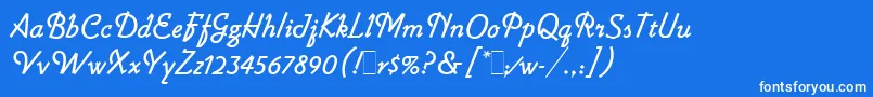 フォントLightninLetPlain.1.0 – 青い背景に白い文字