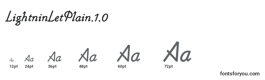 LightninLetPlain.1.0 Font Sizes