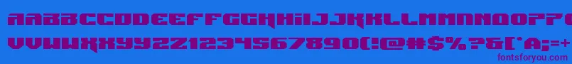 Jumpersexpand-Schriftart – Violette Schriften auf blauem Hintergrund