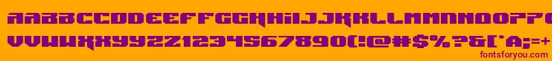 Jumpersexpand-Schriftart – Violette Schriften auf orangefarbenem Hintergrund