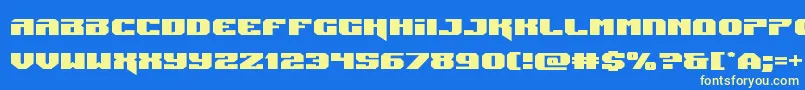 フォントJumpersexpand – 黄色の文字、青い背景