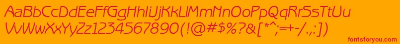 BenguiatgothiccItalic Font – Red Fonts on Orange Background