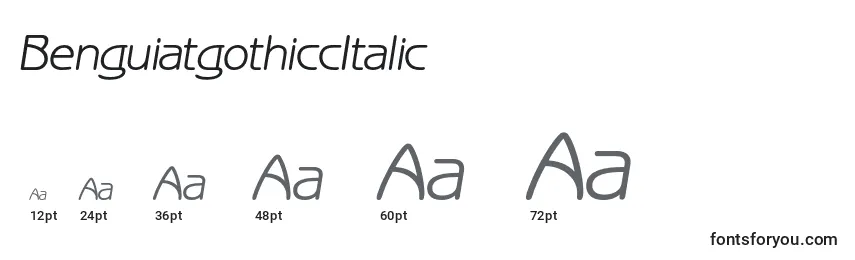 Размеры шрифта BenguiatgothiccItalic