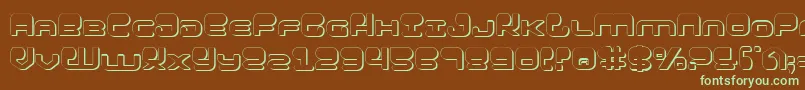 フォントHypnoAgent3D – 緑色の文字が茶色の背景にあります。