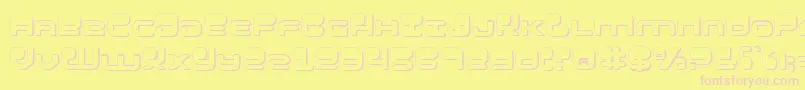 フォントHypnoAgent3D – ピンクのフォント、黄色の背景