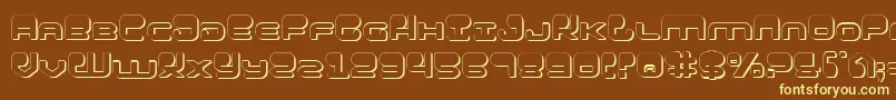 HypnoAgent3D-fontti – keltaiset fontit ruskealla taustalla
