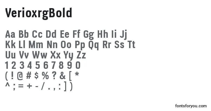 Шрифт VerioxrgBold – алфавит, цифры, специальные символы