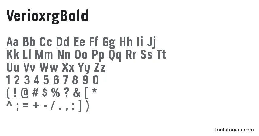 Police VerioxrgBold - Alphabet, Chiffres, Caractères Spéciaux