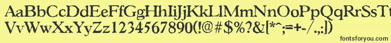 Шрифт GascogneantiqueMediumRegular – чёрные шрифты на жёлтом фоне