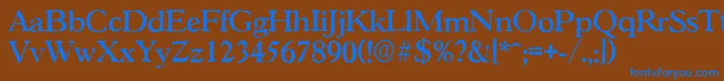 Czcionka GascogneantiqueMediumRegular – niebieskie czcionki na brązowym tle