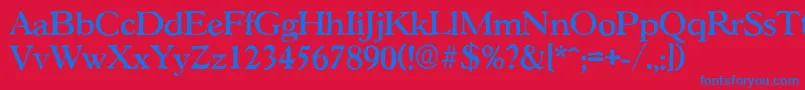 Weitere Informationen zur GascogneantiqueMediumRegular-Schriftart GascogneantiqueMediumRegular-Schriftart – Blaue Schriften auf rotem Hintergrund