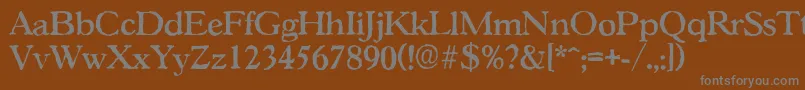 GascogneantiqueMediumRegular-Schriftart – Graue Schriften auf braunem Hintergrund
