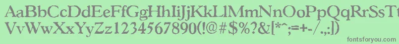 GascogneantiqueMediumRegular-Schriftart – Graue Schriften auf grünem Hintergrund
