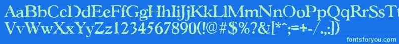 GascogneantiqueMediumRegular-Schriftart – Grüne Schriften auf blauem Hintergrund