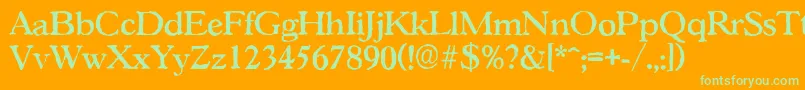 GascogneantiqueMediumRegular-Schriftart – Grüne Schriften auf orangefarbenem Hintergrund