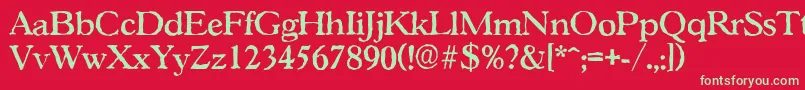 GascogneantiqueMediumRegular-Schriftart – Grüne Schriften auf rotem Hintergrund