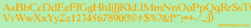 Шрифт GascogneantiqueMediumRegular – оранжевые шрифты на зелёном фоне