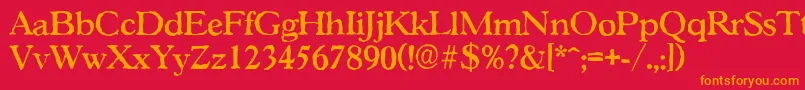 GascogneantiqueMediumRegular-Schriftart – Orangefarbene Schriften auf rotem Hintergrund