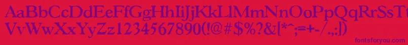Шрифт GascogneantiqueMediumRegular – фиолетовые шрифты на красном фоне