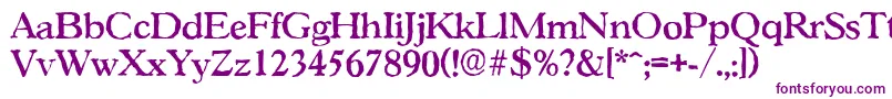 Czcionka GascogneantiqueMediumRegular – fioletowe czcionki na białym tle