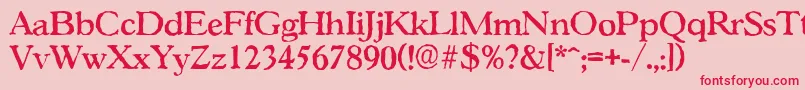 GascogneantiqueMediumRegular-Schriftart – Rote Schriften auf rosa Hintergrund