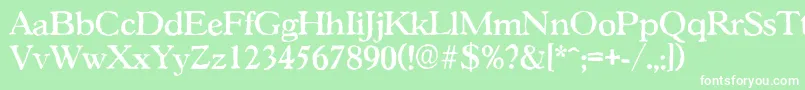 GascogneantiqueMediumRegular-Schriftart – Weiße Schriften auf grünem Hintergrund
