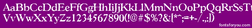 GascogneantiqueMediumRegular-Schriftart – Weiße Schriften auf violettem Hintergrund