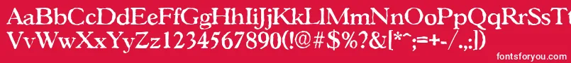 Шрифт GascogneantiqueMediumRegular – белые шрифты на красном фоне
