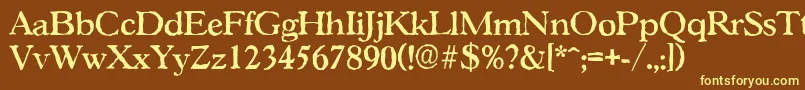 GascogneantiqueMediumRegular-Schriftart – Gelbe Schriften auf braunem Hintergrund