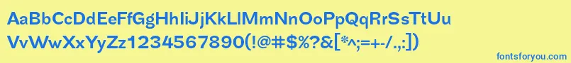 Czcionka SplendidSans – niebieskie czcionki na żółtym tle