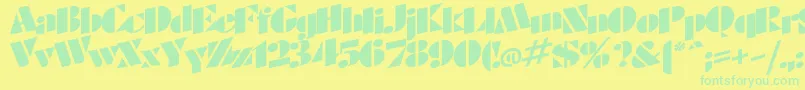 CrowsRegularTtnorm Font – Green Fonts on Yellow Background