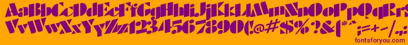 CrowsRegularTtnorm-Schriftart – Violette Schriften auf orangefarbenem Hintergrund
