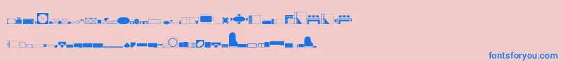 フォントHomeplanning – ピンクの背景に青い文字