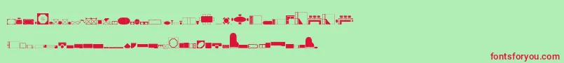 Homeplanning Font – Red Fonts on Green Background