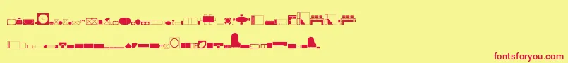 Homeplanning-Schriftart – Rote Schriften auf gelbem Hintergrund