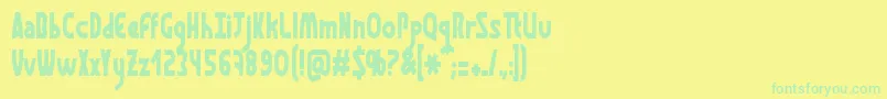 GraphismeThin-Schriftart – Grüne Schriften auf gelbem Hintergrund