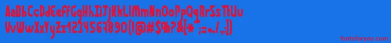 GraphismeThin-Schriftart – Rote Schriften auf blauem Hintergrund