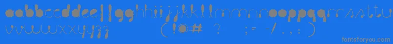 LiquitColour-fontti – harmaat kirjasimet sinisellä taustalla