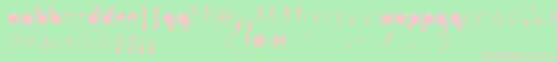 LiquitColour-fontti – vaaleanpunaiset fontit vihreällä taustalla