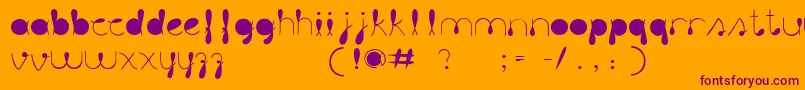 LiquitColour-fontti – violetit fontit oranssilla taustalla