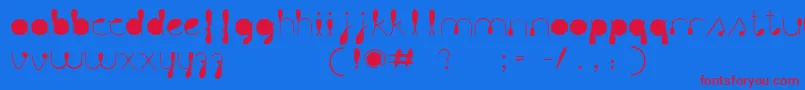 LiquitColour-fontti – punaiset fontit sinisellä taustalla