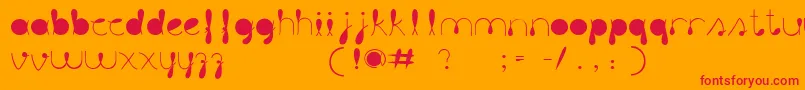 フォントLiquitColour – オレンジの背景に赤い文字