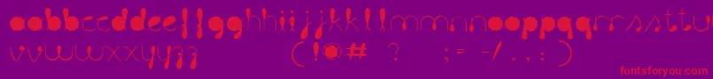 フォントLiquitColour – 紫の背景に赤い文字